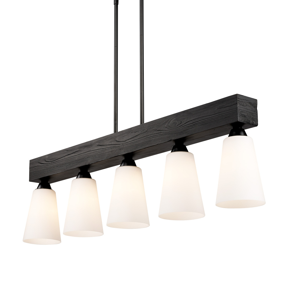 Wry Lighting Neela 5-light Island Light in Matte Black